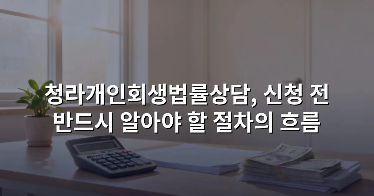 청라개인회생법률상담, 신청 전 반드시 알아야 할 절차의 흐름