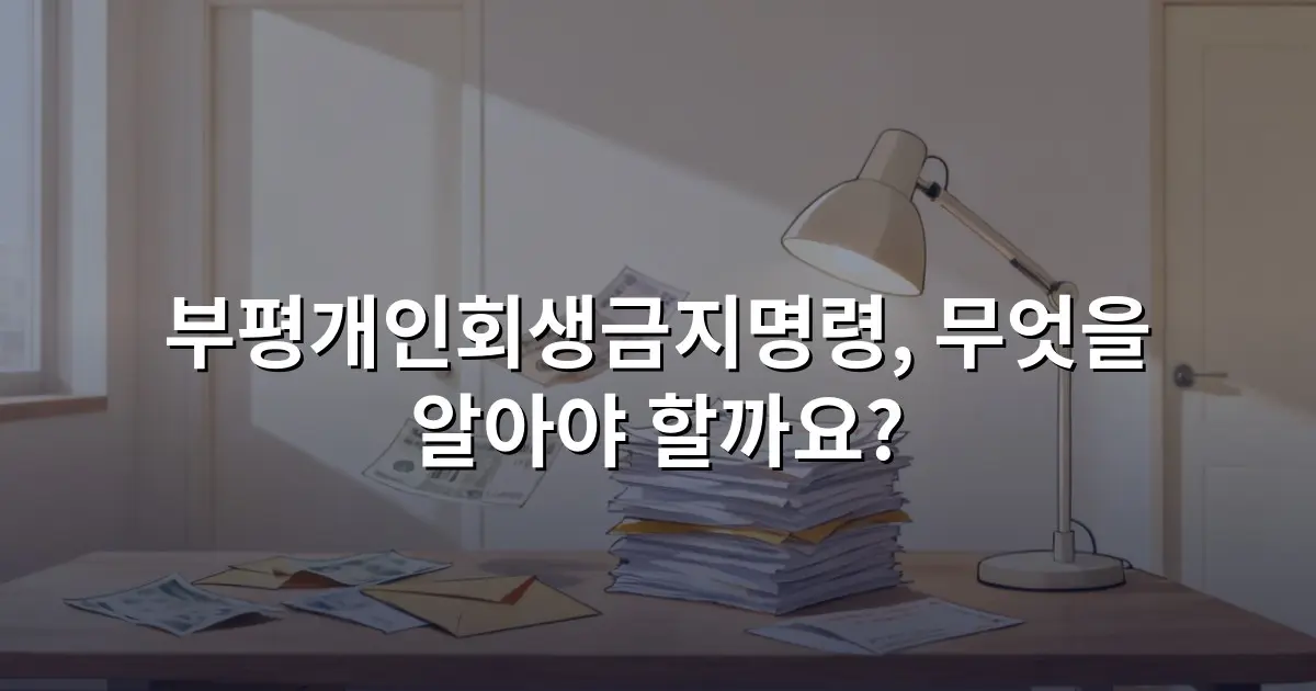 부평개인회생금지명령, 무엇을 알아야 할까요?