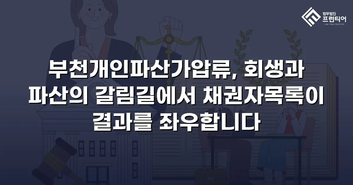부천개인파산가압류, 회생과 파산의 갈림길에서 채권자목록이 결과를 좌우합니다