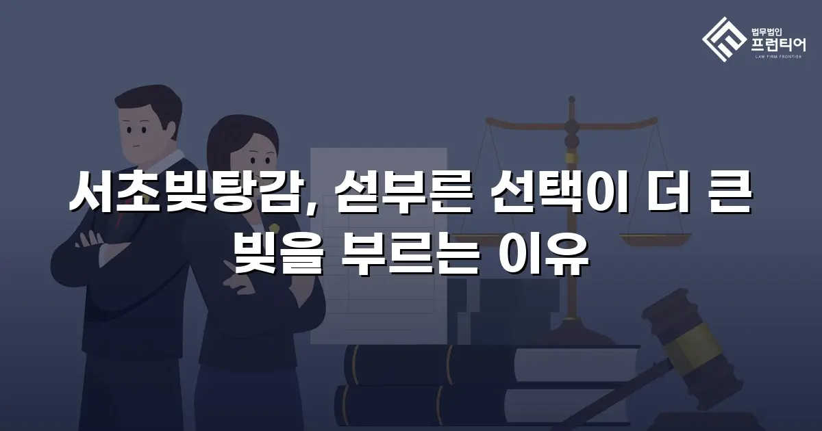 서초빚탕감, 섣부른 선택이 더 큰 빚을 부르는 이유