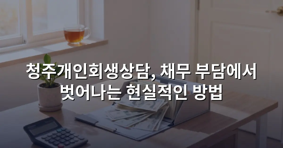 청주개인회생상담, 채무 부담에서 벗어나는 현실적인 방법
