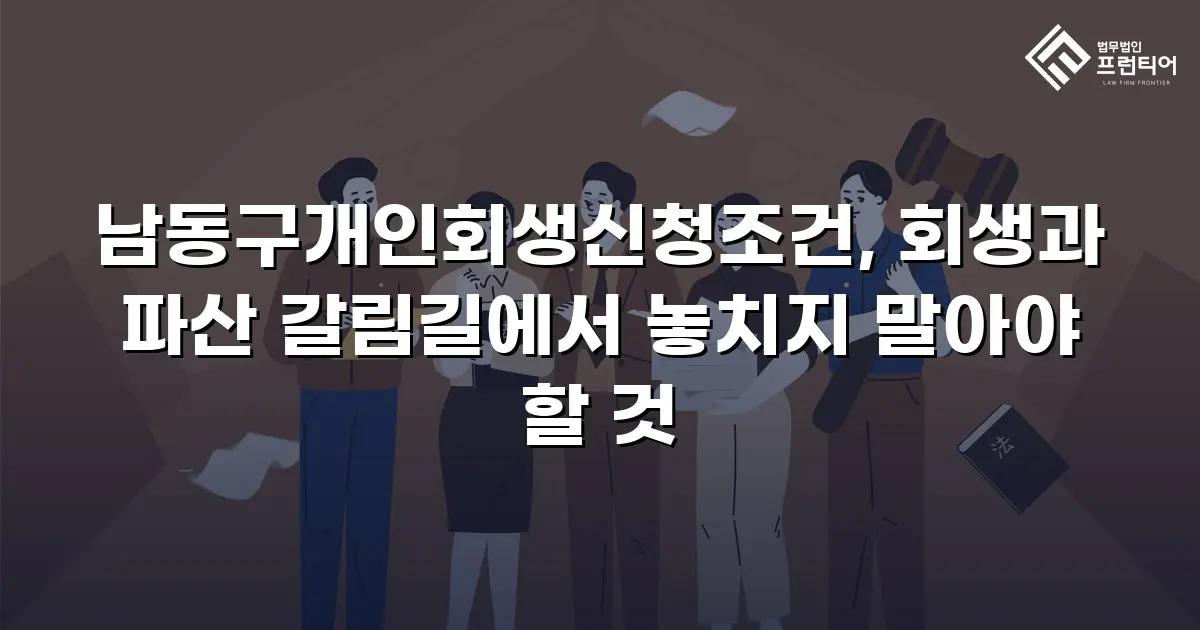 남동구개인회생신청조건, 회생과 파산 갈림길에서 놓치지 말아야 할 것
