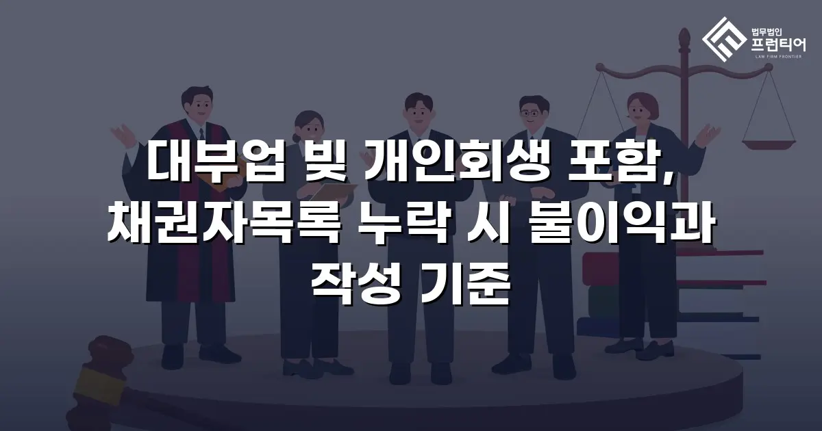 대부업 빚 개인회생 포함, 채권자목록 누락 시 불이익과 작성 기준