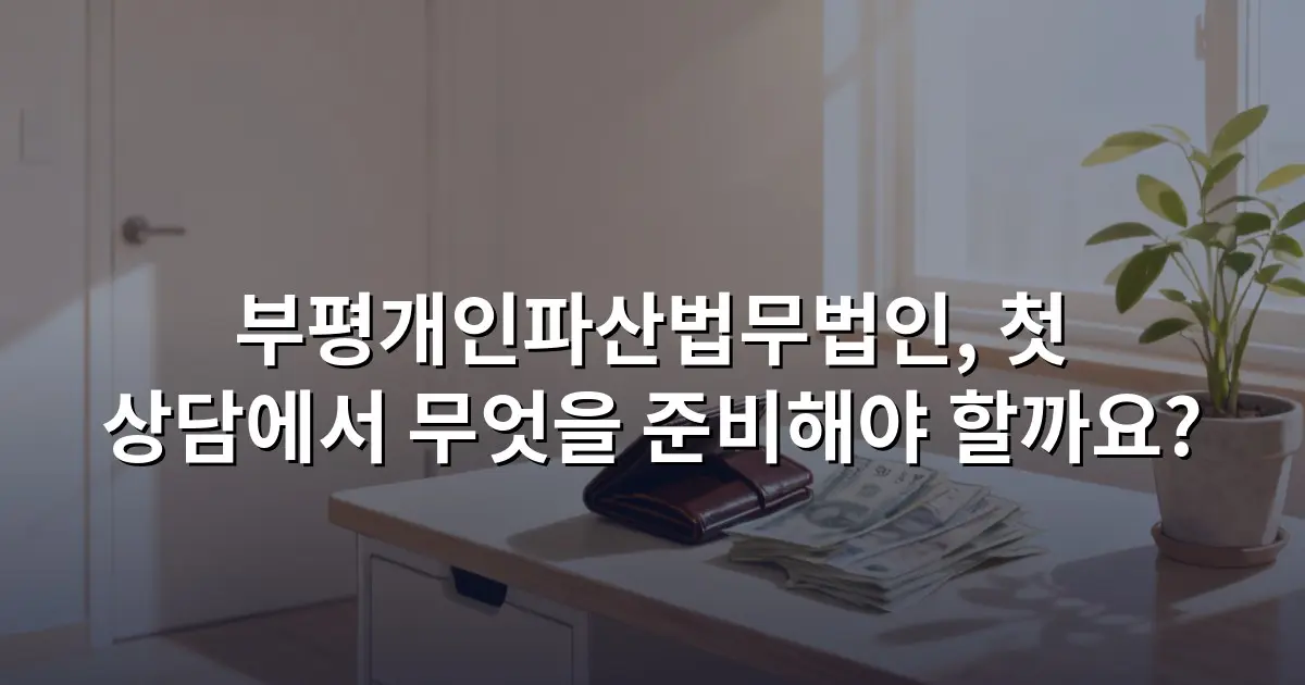 부평개인파산법무법인, 첫 상담에서 무엇을 준비해야 할까요?