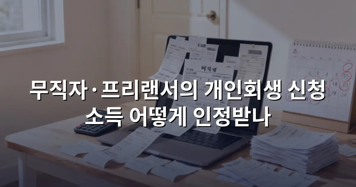 무직자·프리랜서의 개인회생 신청 소득 어떻게 인정받나