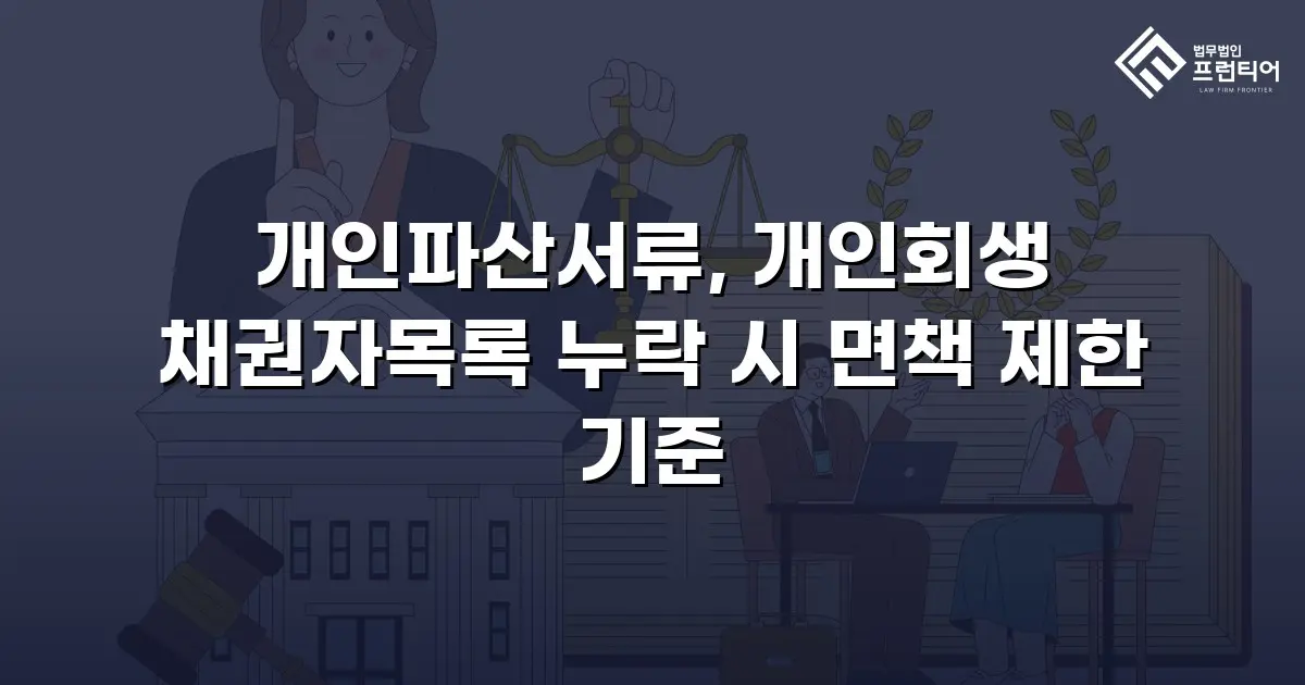 개인파산서류, 개인회생 채권자목록 누락 시 면책 제한 기준