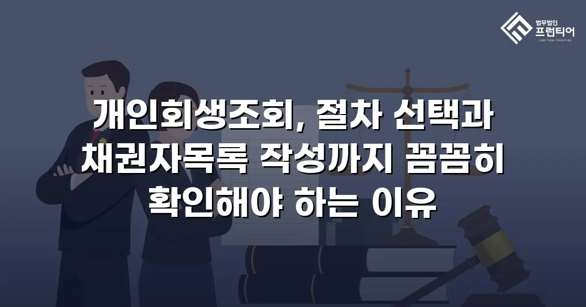 개인회생조회, 절차 선택과 채권자목록 작성까지 꼼꼼히 확인해야 하는 이유