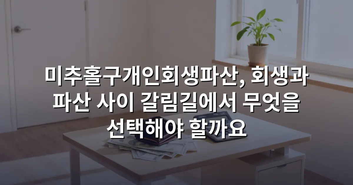 미추홀구개인회생파산, 회생과 파산 사이 갈림길에서 무엇을 선택해야 할까요