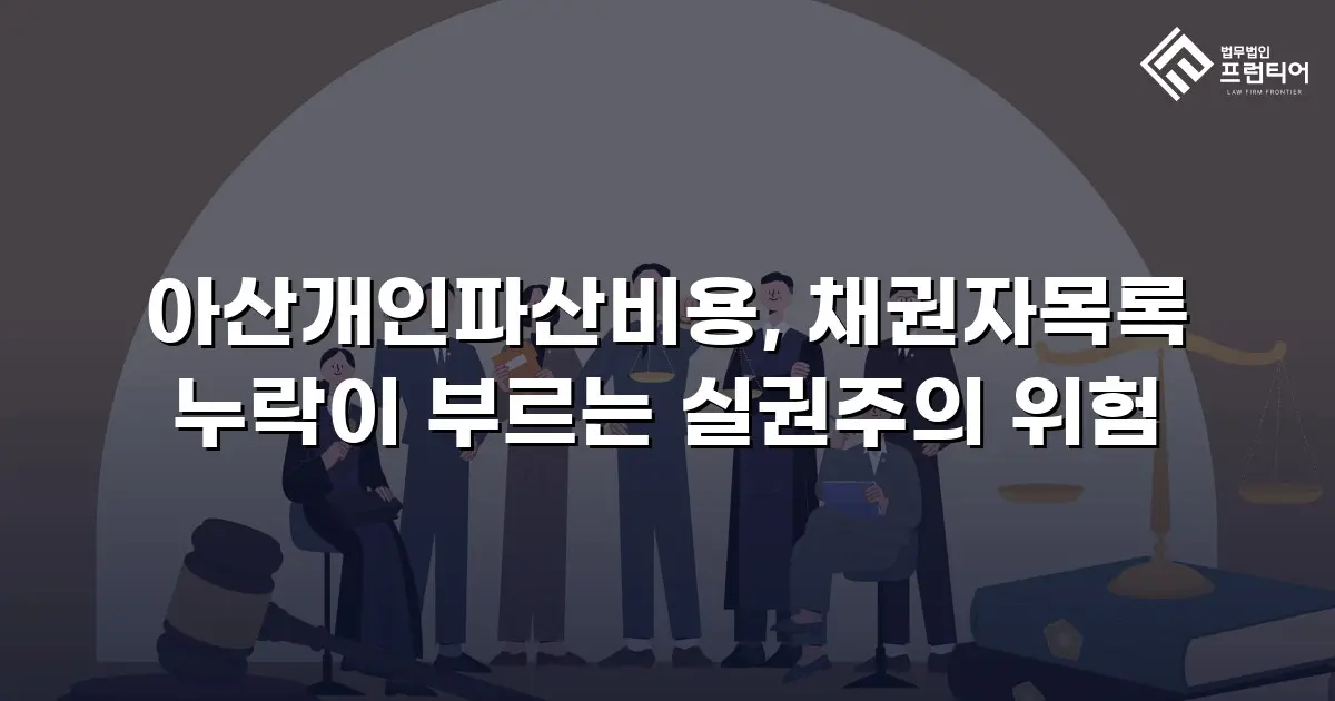 아산개인파산비용, 채권자목록 누락이 부르는 실권주의 위험