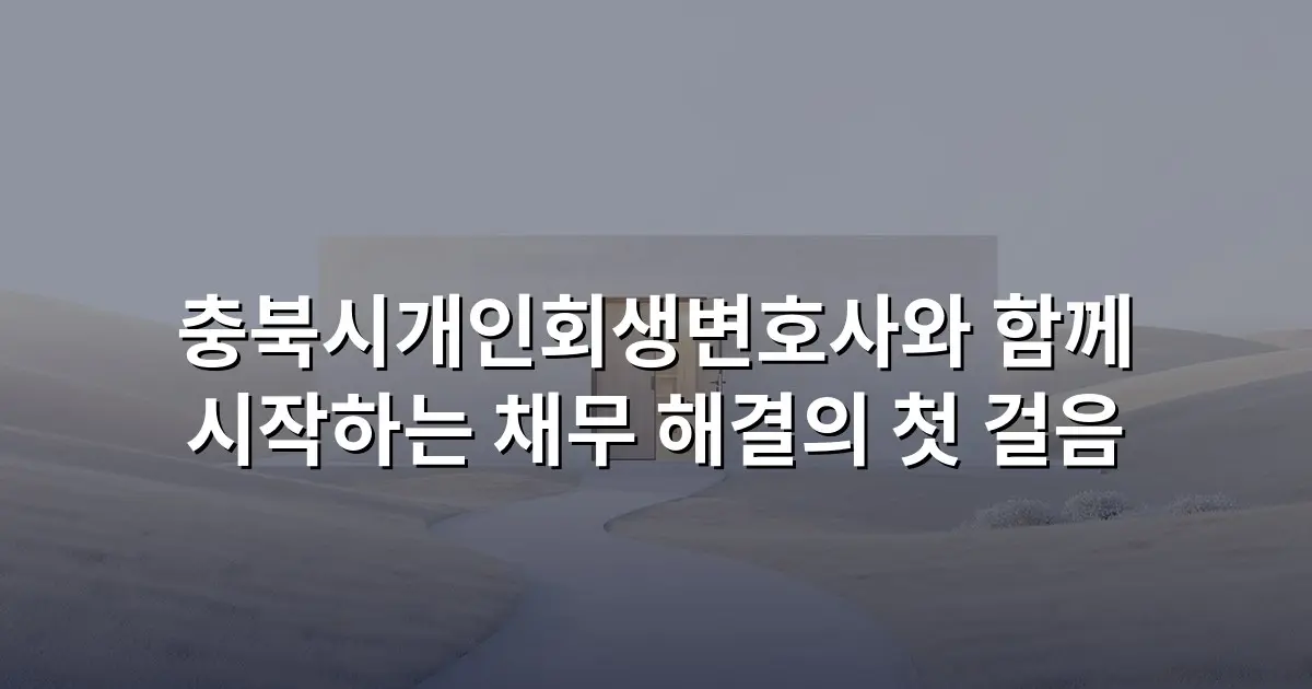 충북시개인회생변호사와 함께 시작하는 채무 해결의 첫 걸음