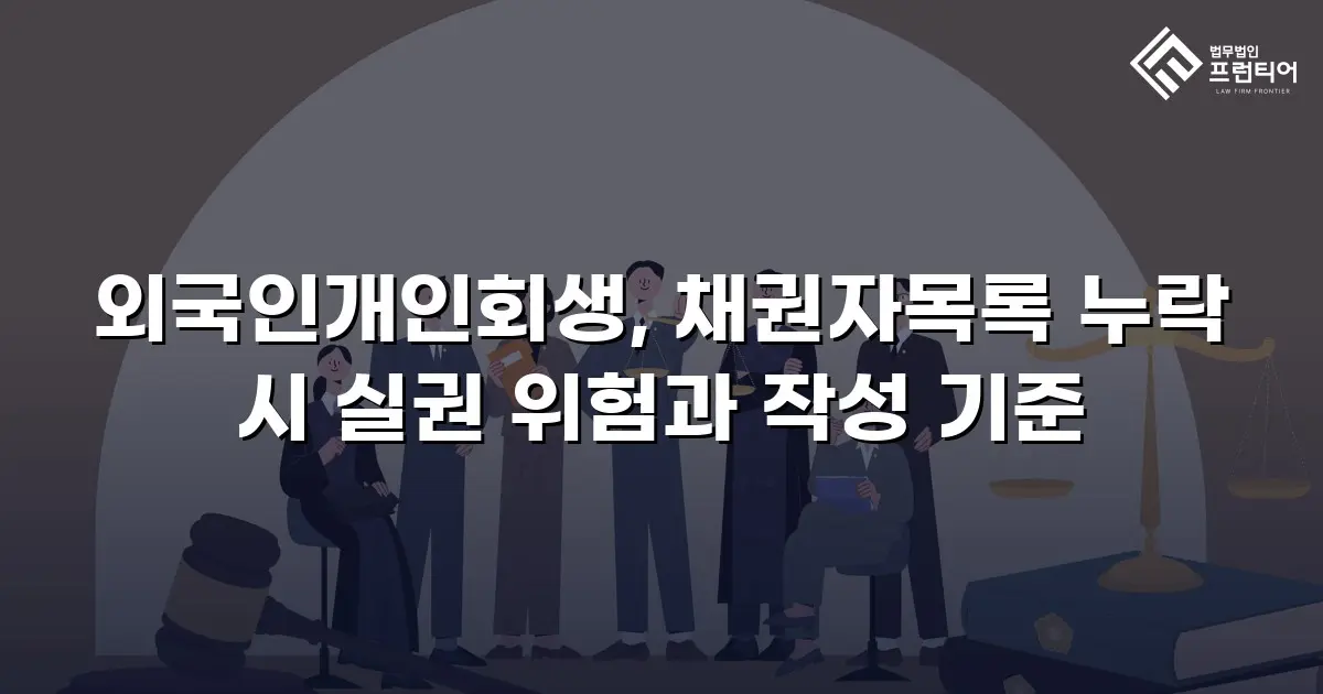 외국인개인회생, 채권자목록 누락 시 실권 위험과 작성 기준