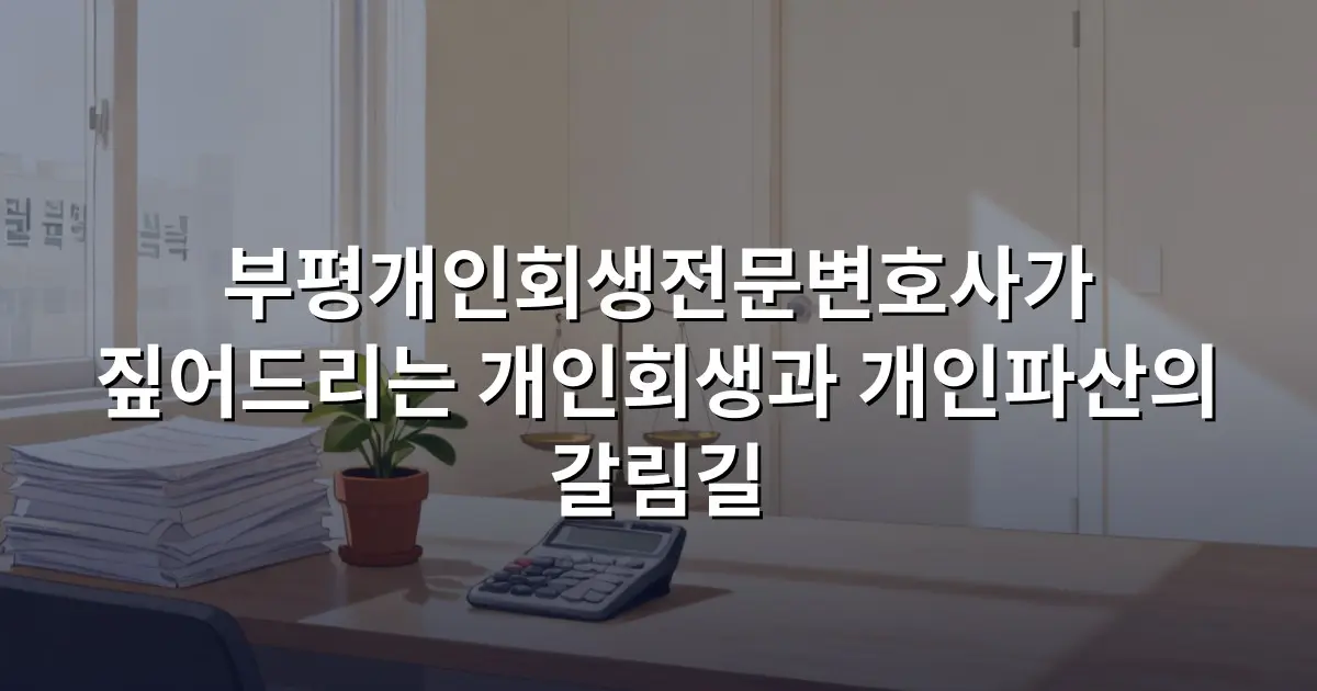 부평개인회생전문변호사가 짚어드리는 개인회생과 개인파산의 갈림길