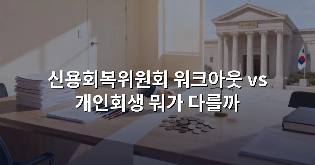 신용회복위원회 워크아웃 vs 개인회생 뭐가 다를까