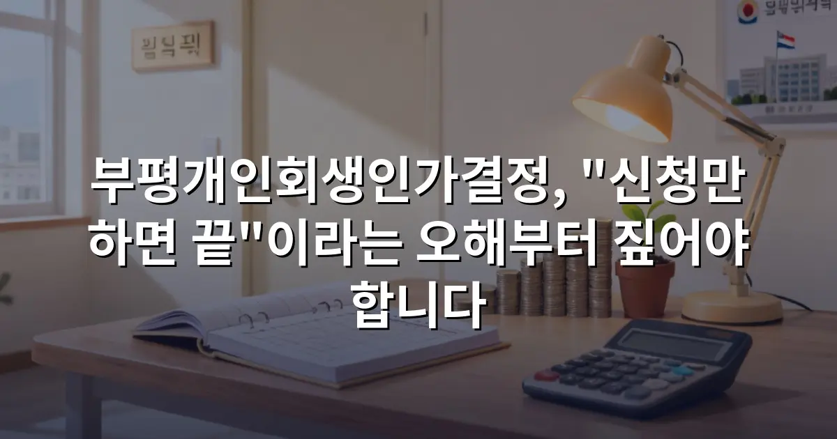 부평개인회생인가결정, "신청만 하면 끝"이라는 오해부터 짚어야 합니다