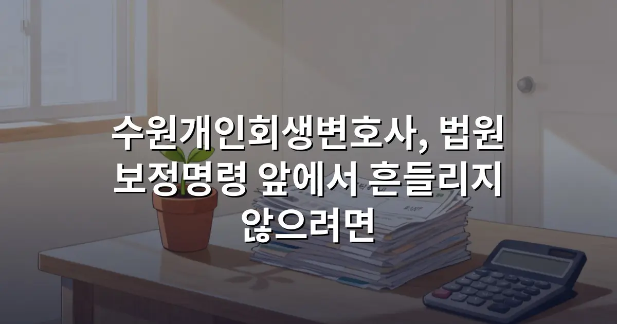 수원개인회생변호사, 법원 보정명령 앞에서 흔들리지 않으려면