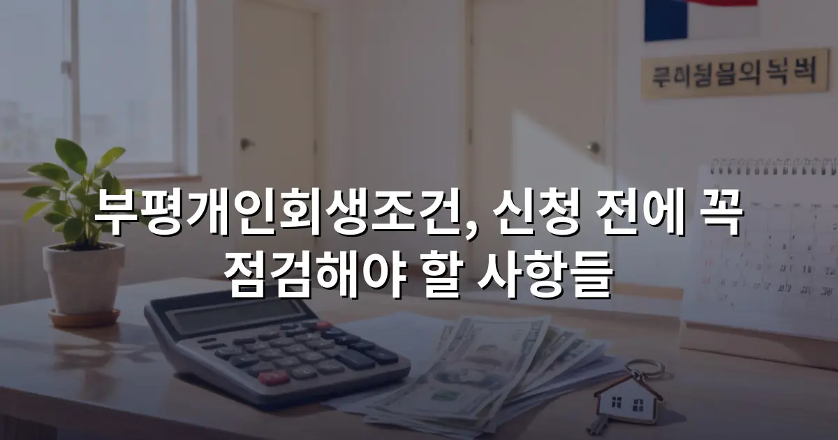 부평개인회생조건, 신청 전에 꼭 점검해야 할 사항들