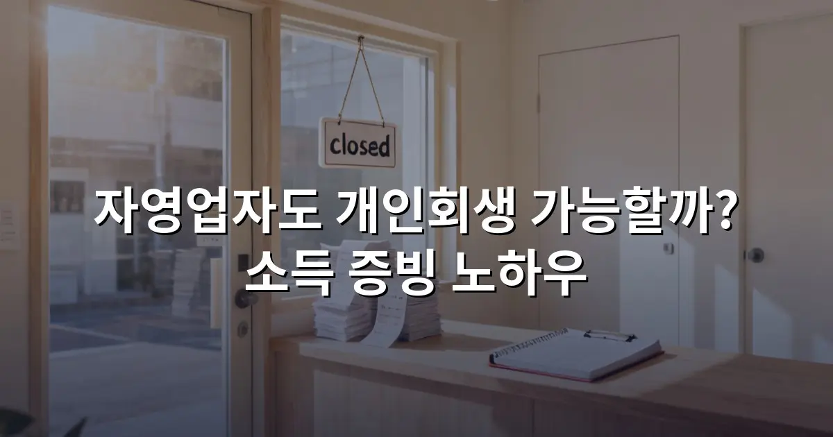 자영업자도 개인회생 가능할까? 소득 증빙 노하우