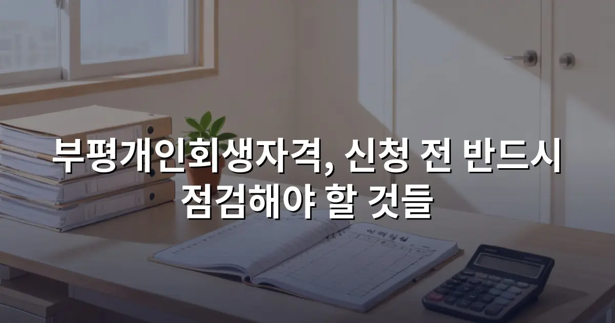 부평개인회생자격, 신청 전 반드시 점검해야 할 것들