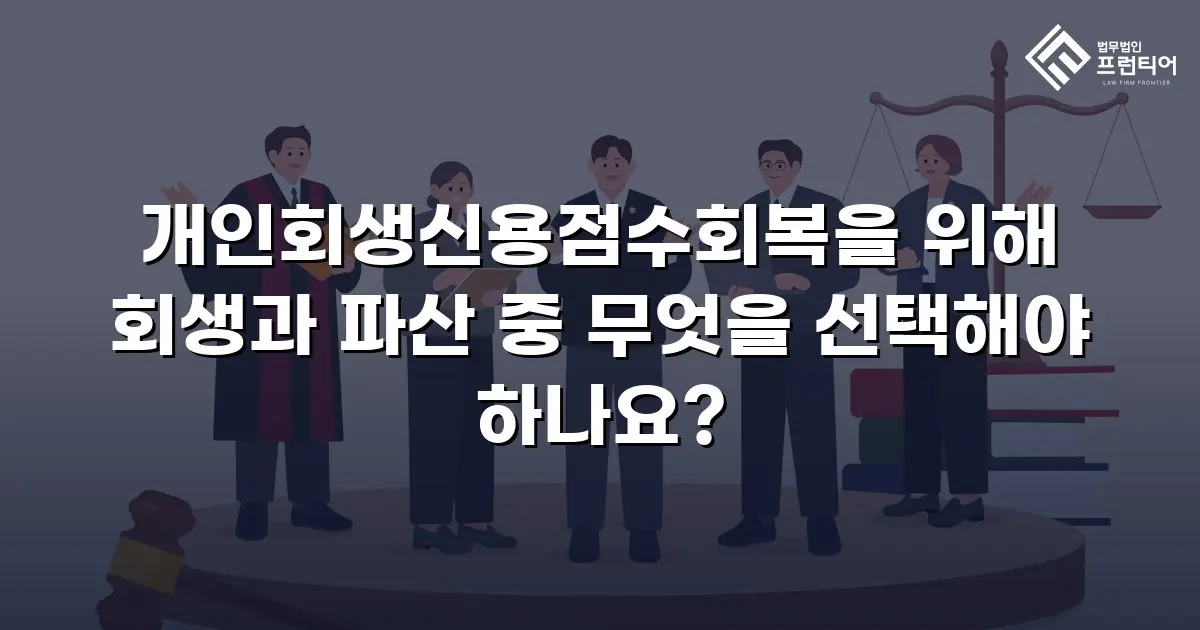 개인회생신용점수회복을 위해 회생과 파산 중 무엇을 선택해야 하나요?