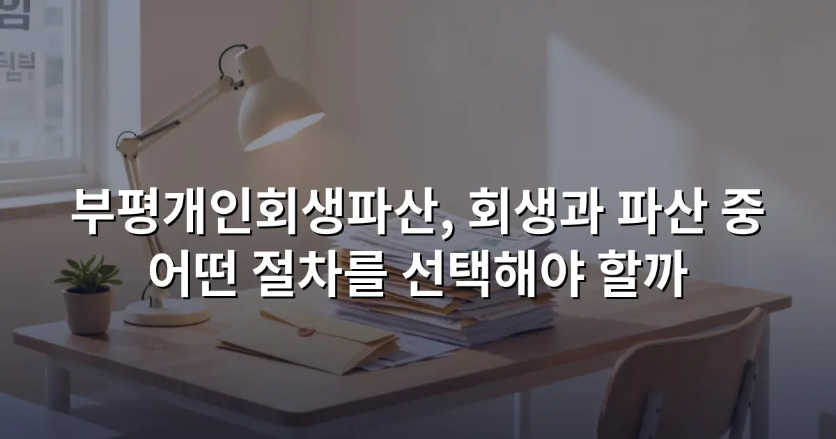 부평개인회생파산, 회생과 파산 중 어떤 절차를 선택해야 할까