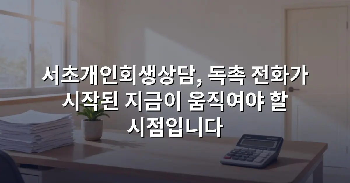 서초개인회생상담, 독촉 전화가 시작된 지금이 움직여야 할 시점입니다