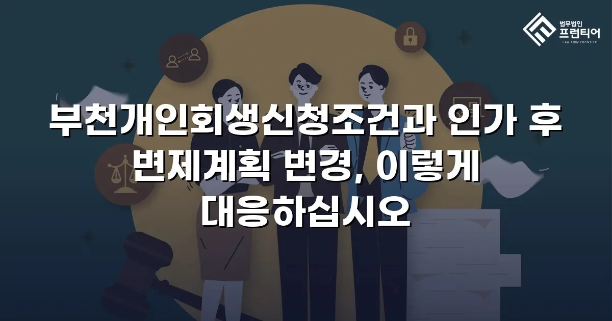 부천개인회생신청조건과 인가 후 변제계획 변경, 이렇게 대응하십시오