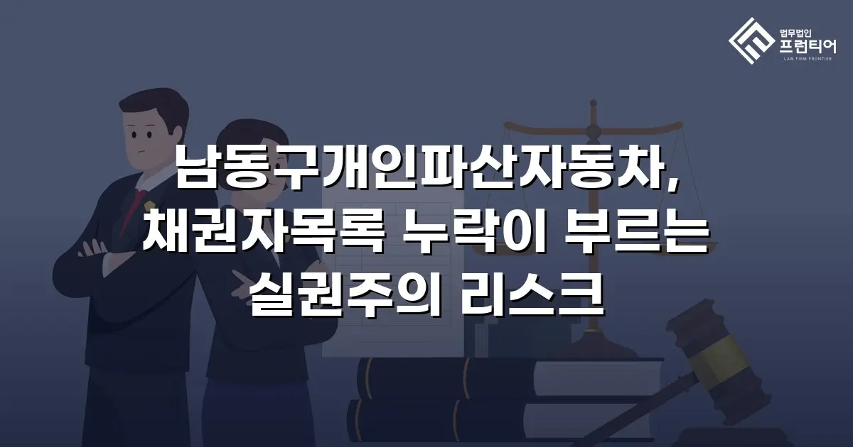남동구개인파산자동차, 채권자목록 누락이 부르는 실권주의 리스크