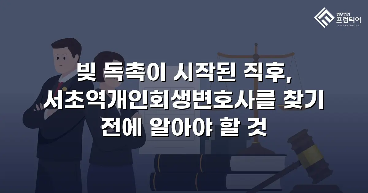 빚 독촉이 시작된 직후, 서초역개인회생변호사를 찾기 전에 알아야 할 것