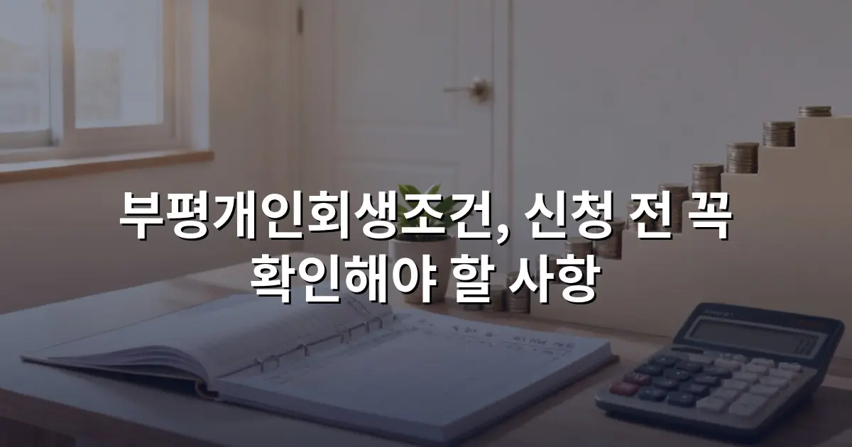 부평개인회생조건, 신청 전 꼭 확인해야 할 사항
