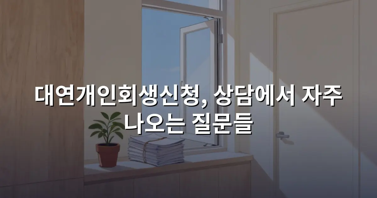 대연개인회생신청, 상담에서 자주 나오는 질문들