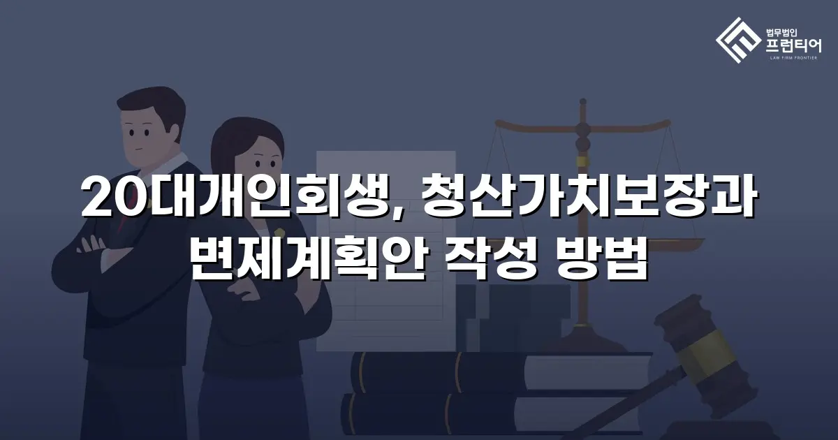 20대개인회생, 청산가치보장과 변제계획안 작성 방법