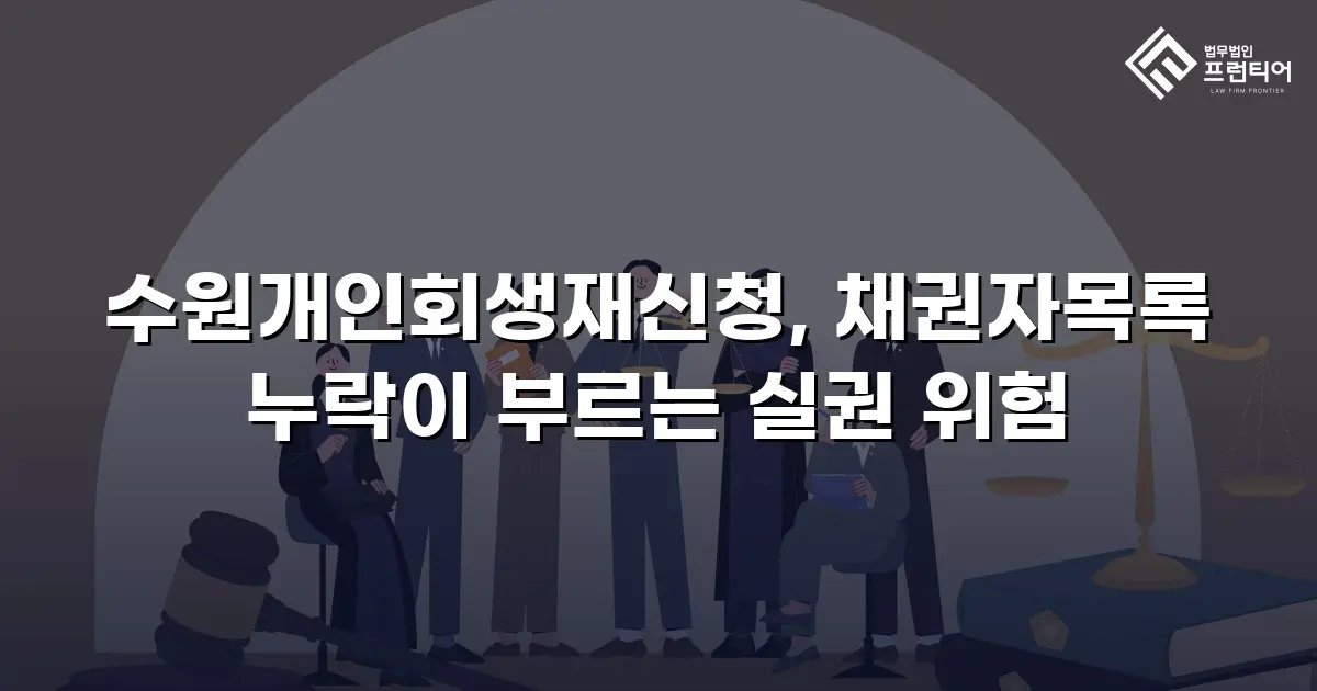 수원개인회생재신청, 채권자목록 누락이 부르는 실권 위험