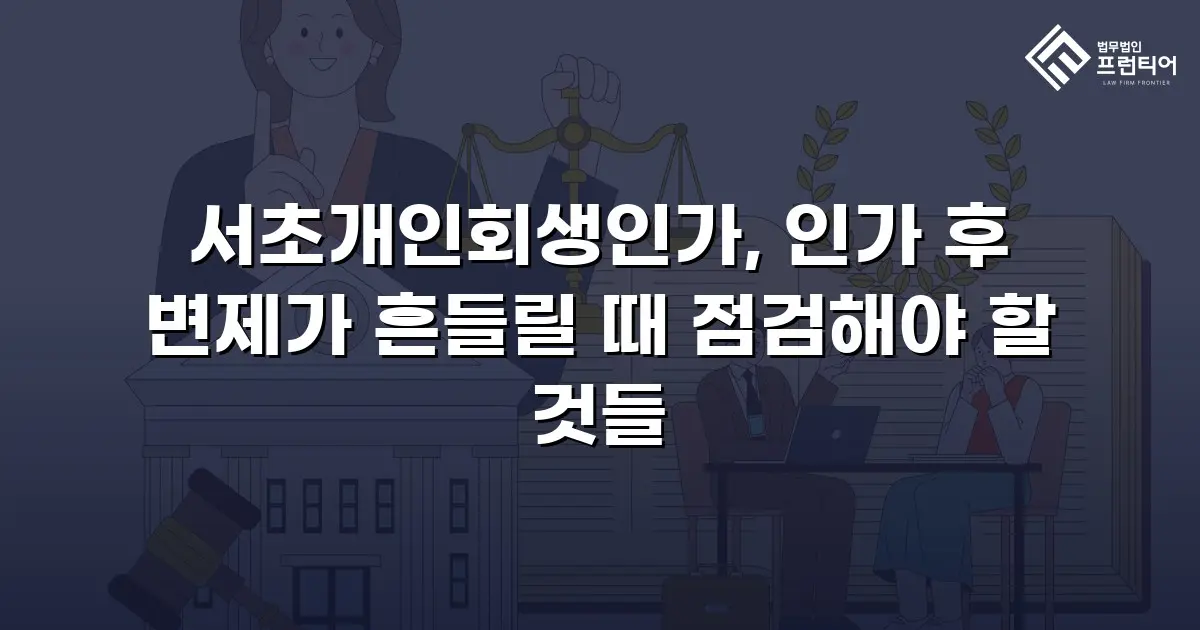 서초개인회생인가, 인가 후 변제가 흔들릴 때 점검해야 할 것들