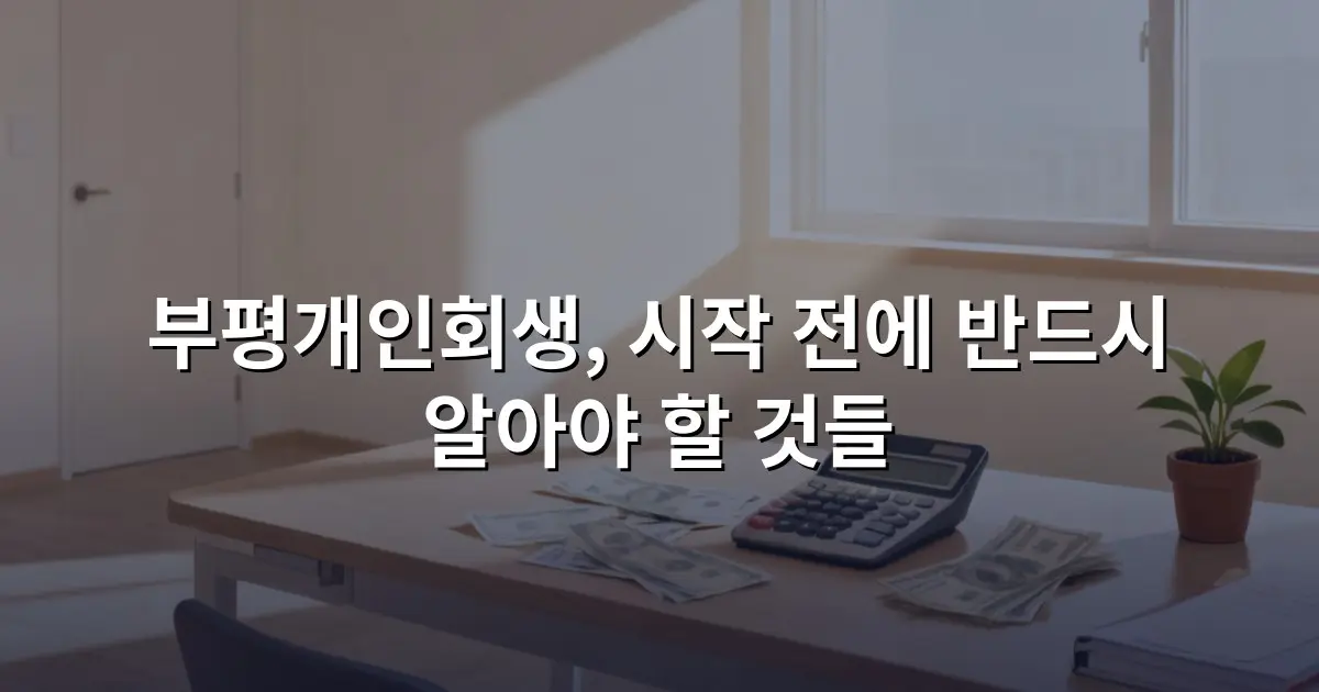 부평개인회생, 시작 전에 반드시 알아야 할 것들