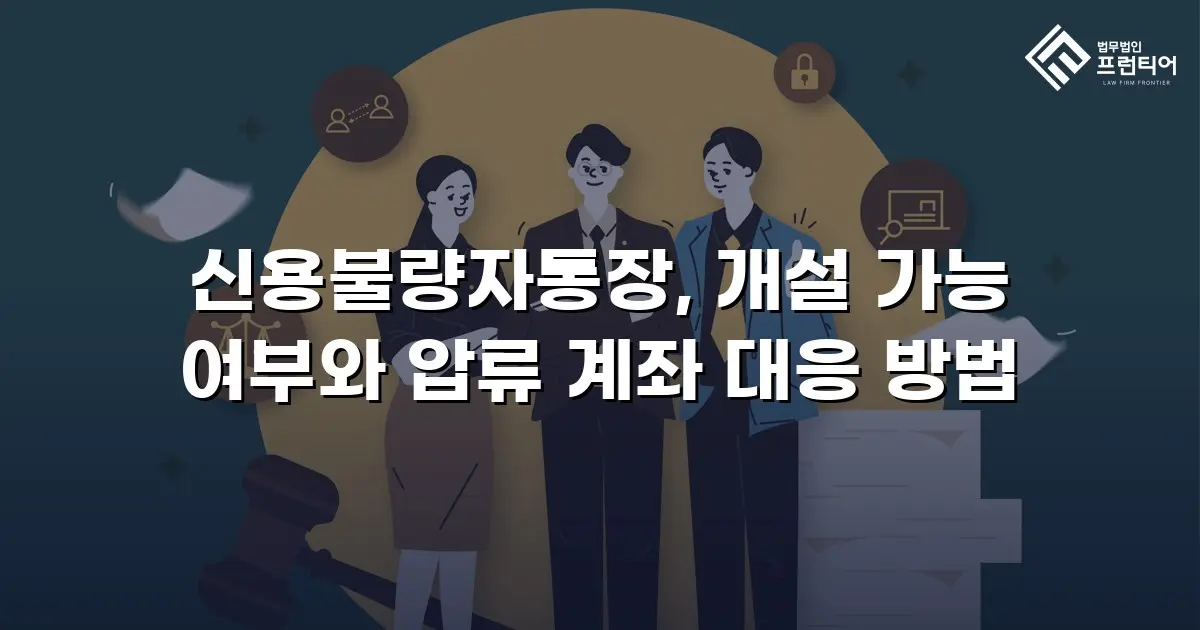 신용불량자통장, 개설 가능 여부와 압류 계좌 대응 방법