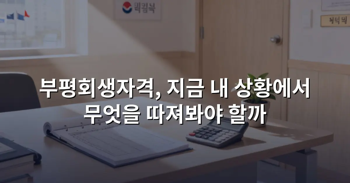 부평회생자격, 지금 내 상황에서 무엇을 따져봐야 할까