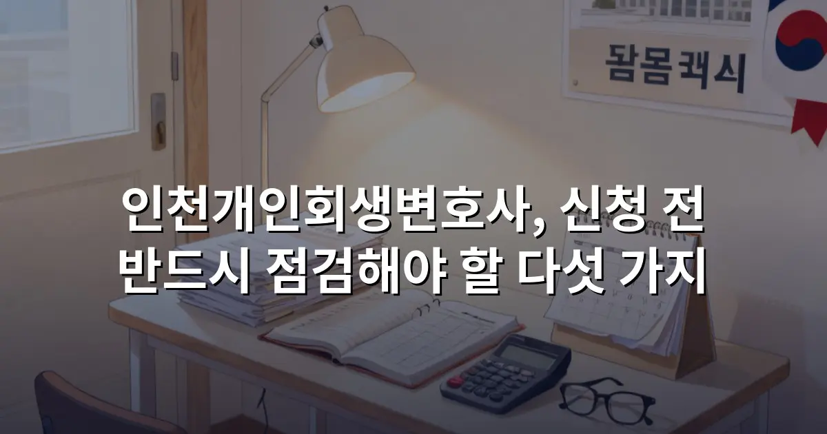 인천개인회생변호사, 신청 전 반드시 점검해야 할 다섯 가지