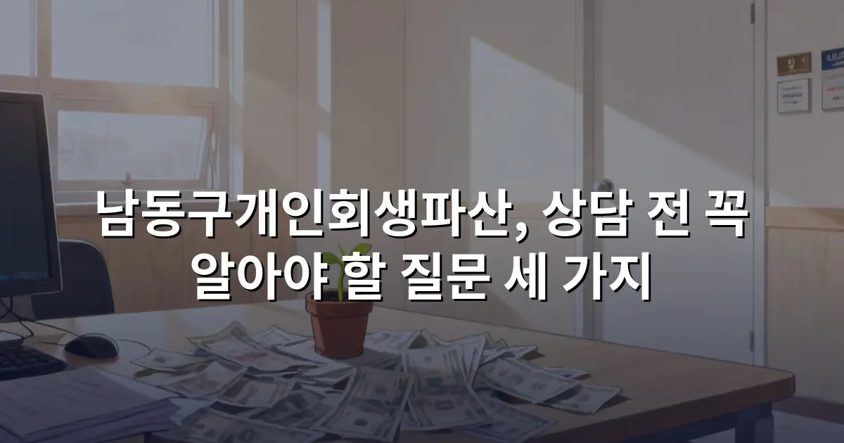 남동구개인회생파산, 상담 전 꼭 알아야 할 질문 세 가지