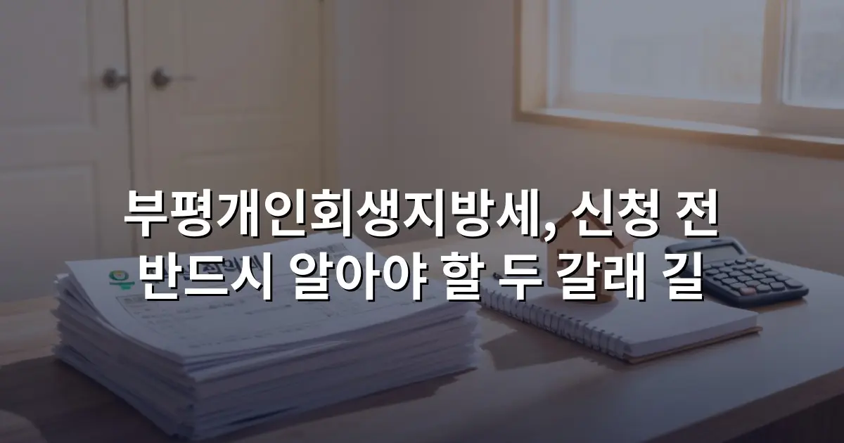 부평개인회생지방세, 신청 전 반드시 알아야 할 두 갈래 길