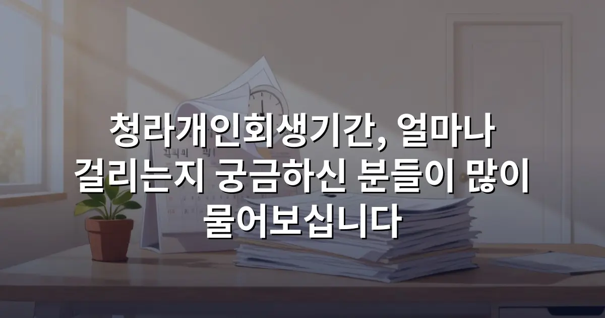 청라개인회생기간, 얼마나 걸리는지 궁금하신 분들이 많이 물어보십니다