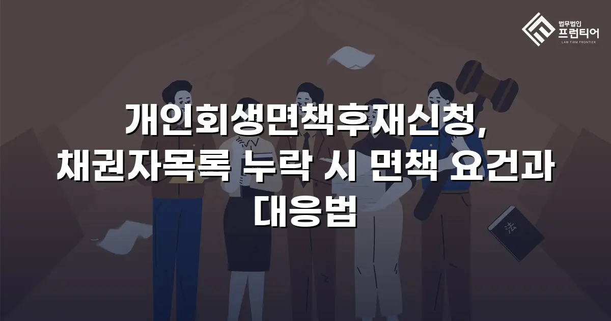 개인회생면책후재신청, 채권자목록 누락 시 면책 요건과 대응법