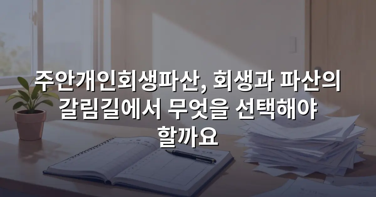 주안개인회생파산, 회생과 파산의 갈림길에서 무엇을 선택해야 할까요