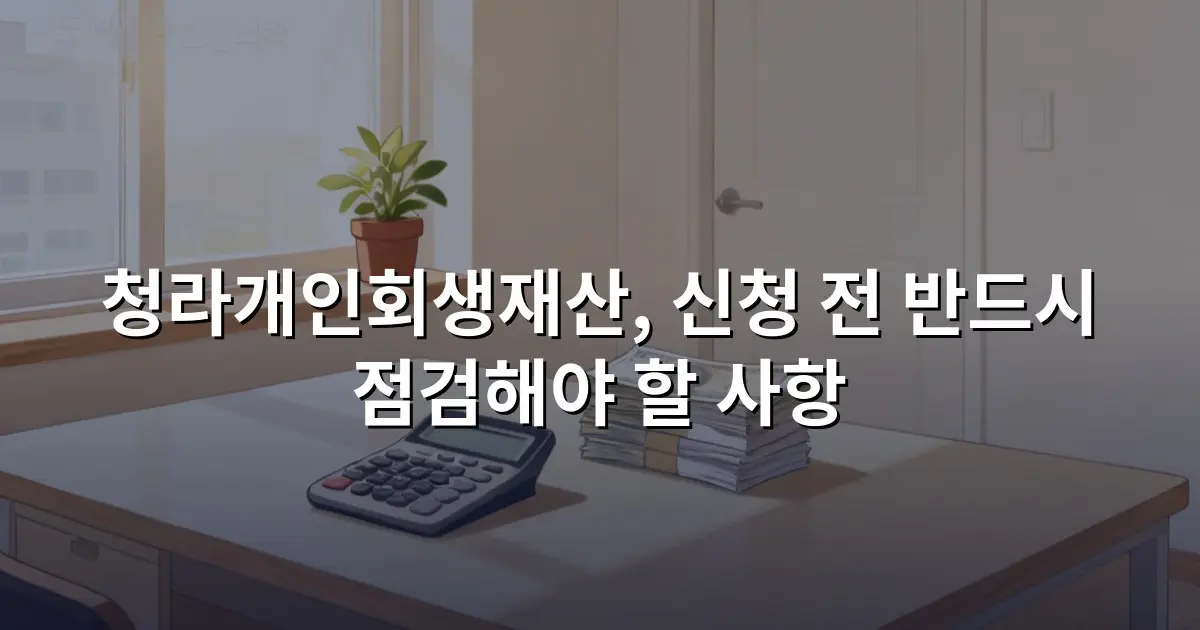 청라개인회생재산, 신청 전 반드시 점검해야 할 사항