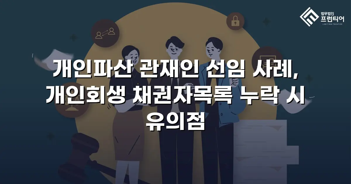 개인파산 관재인 선임 사례, 개인회생 채권자목록 누락 시 유의점