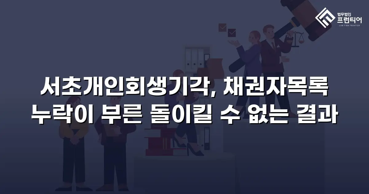 서초개인회생기각, 채권자목록 누락이 부른 돌이킬 수 없는 결과