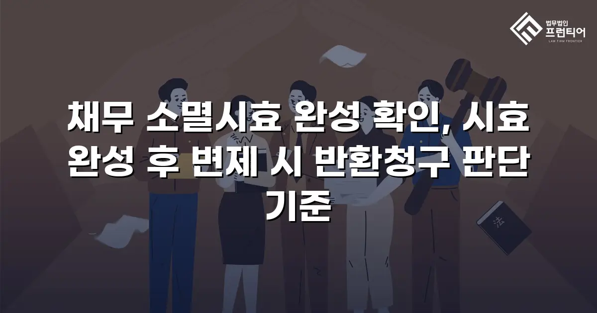 채무 소멸시효 완성 확인, 시효 완성 후 변제 시 반환청구 판단 기준