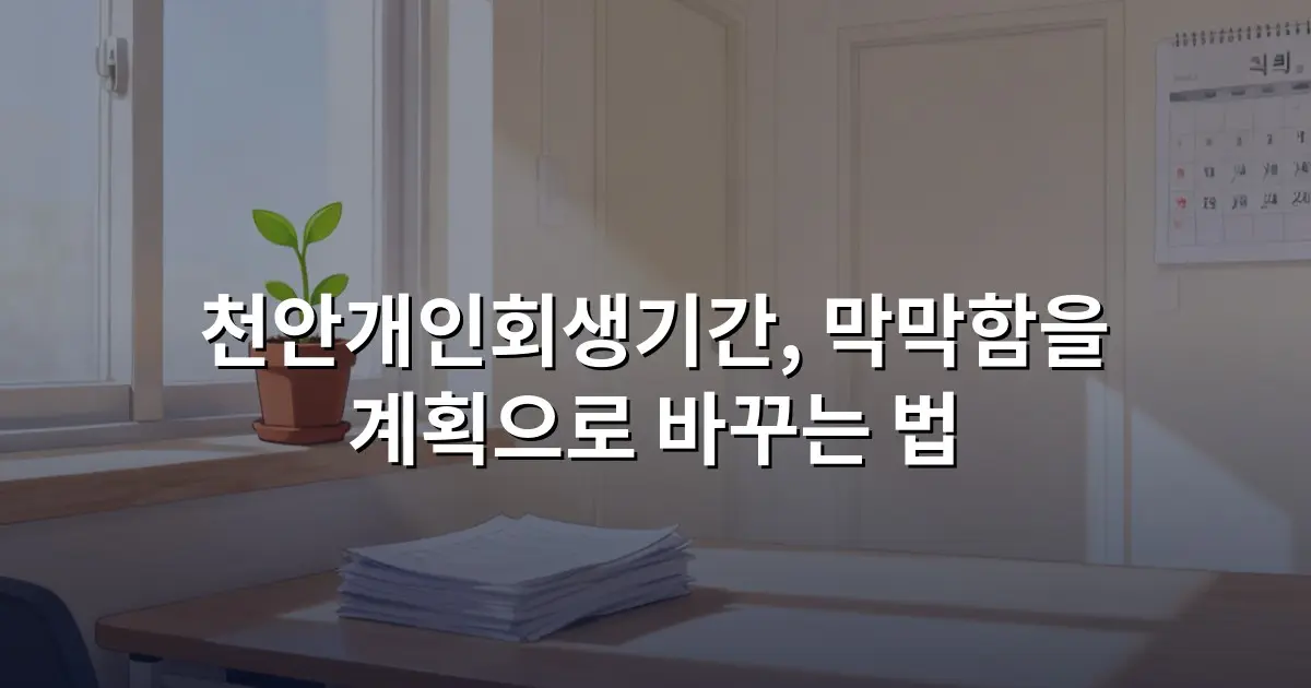 천안개인회생기간, 막막함을 계획으로 바꾸는 법