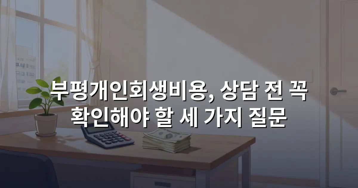 부평개인회생비용, 상담 전 꼭 확인해야 할 세 가지 질문
