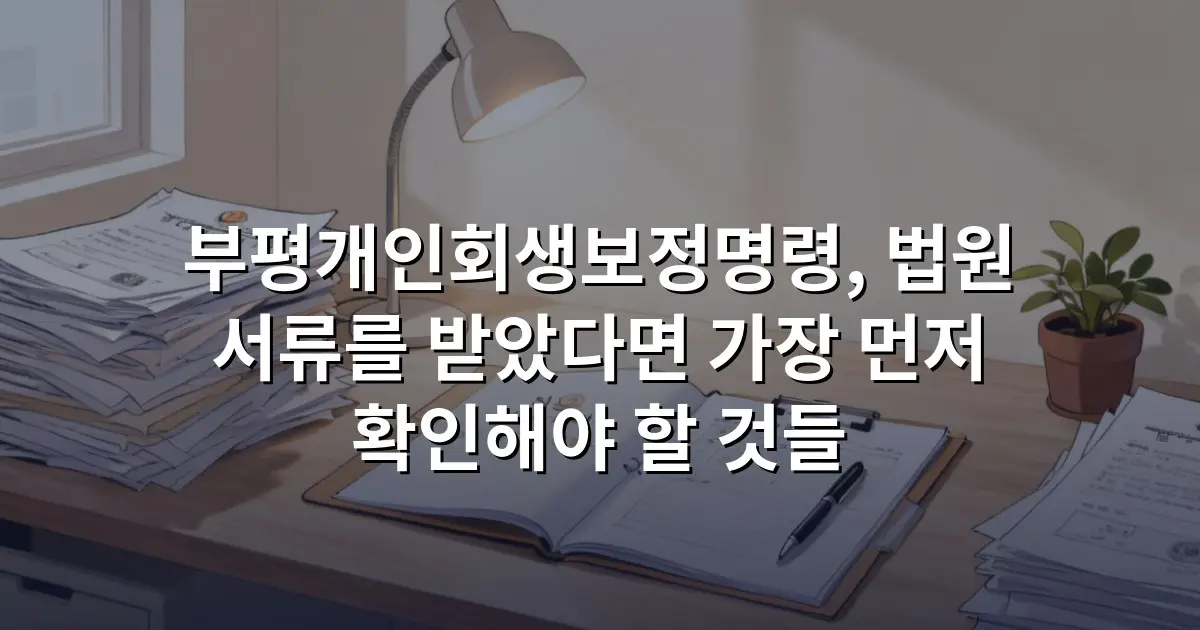 부평개인회생보정명령, 법원 서류를 받았다면 가장 먼저 확인해야 할 것들