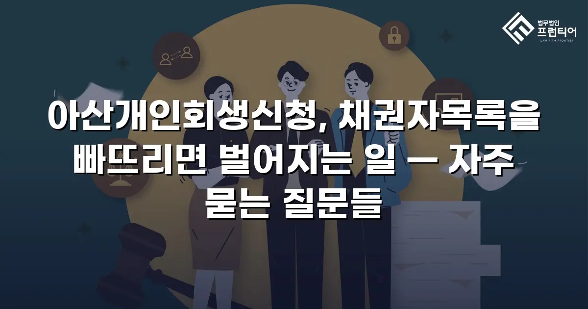 아산개인회생신청, 채권자목록을 빠뜨리면 벌어지는 일 — 자주 묻는 질문들